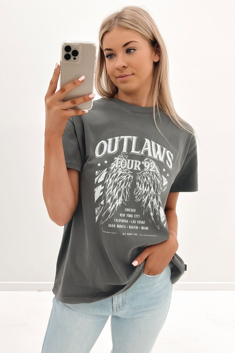 Outlaws Tee Charcoal