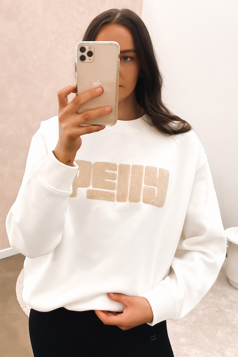 Pelly Text Sweater Vintage White