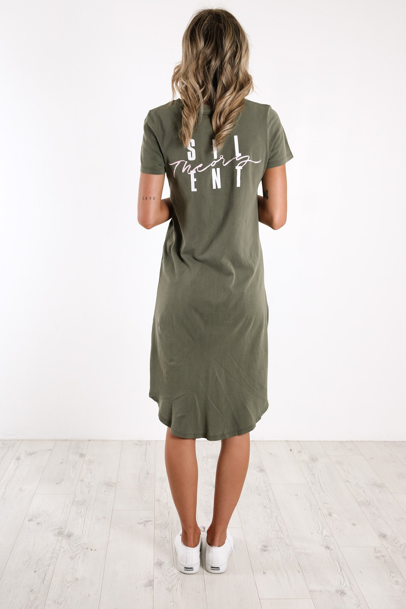 Present Twisted Tee Dress Khaki