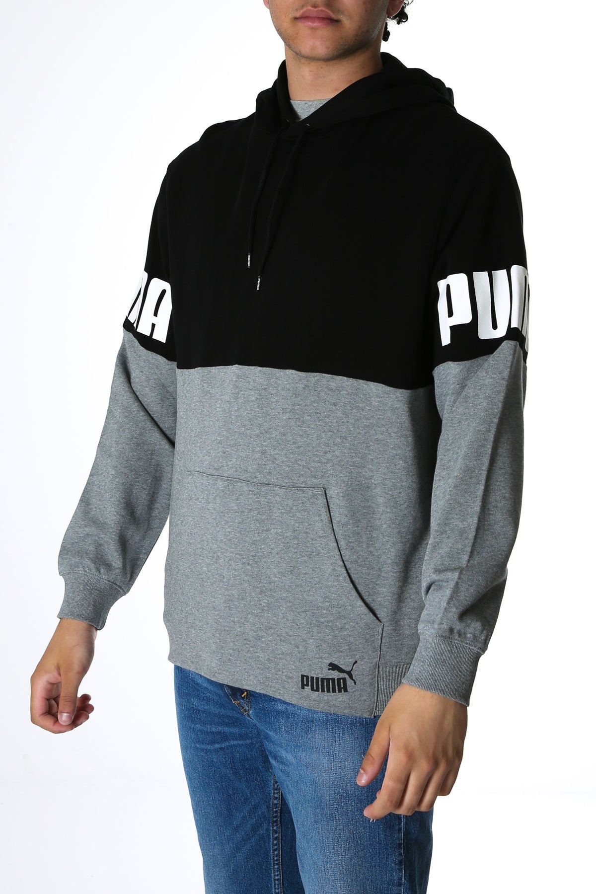 Power Colorblock Hoodie Puma Black Grey Jean Jail