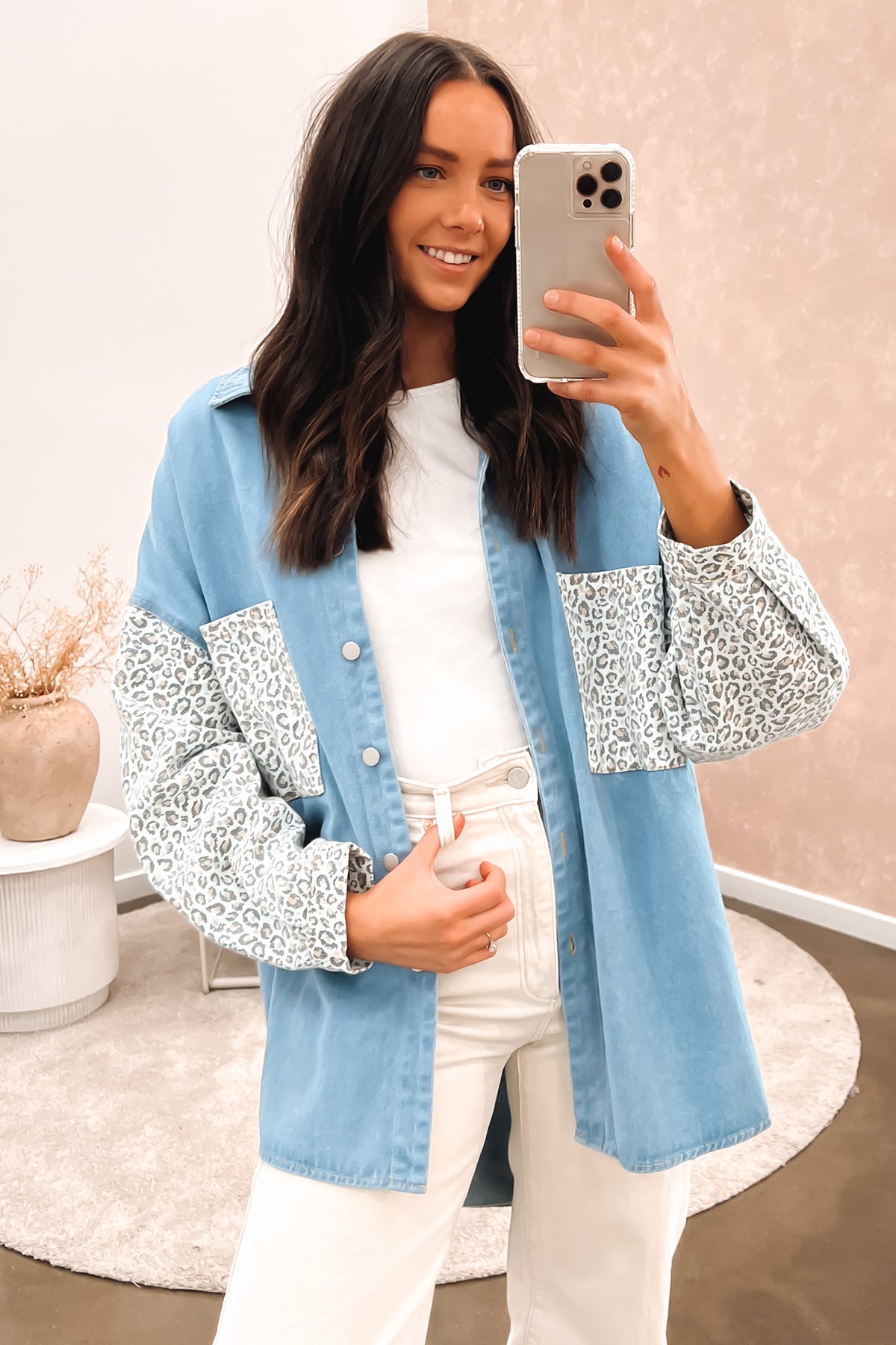 Blue leopard jacket hot sale