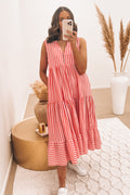 Rayne Maxi Dress Pink Stripe