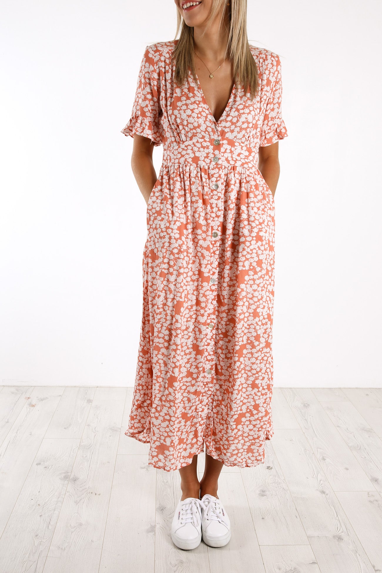 Leave Me Lonely Dress Orange