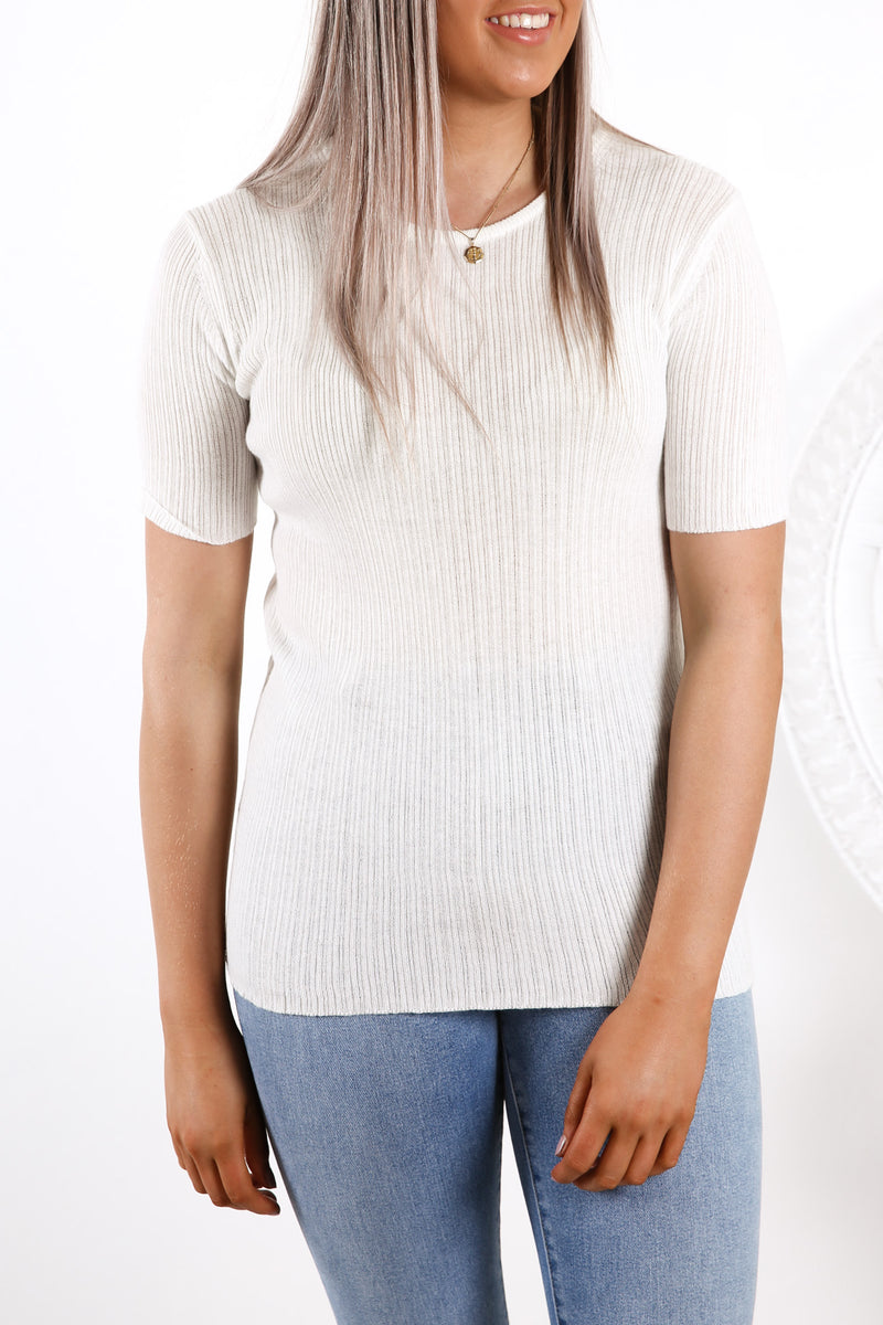 Remi Knitted Tee White