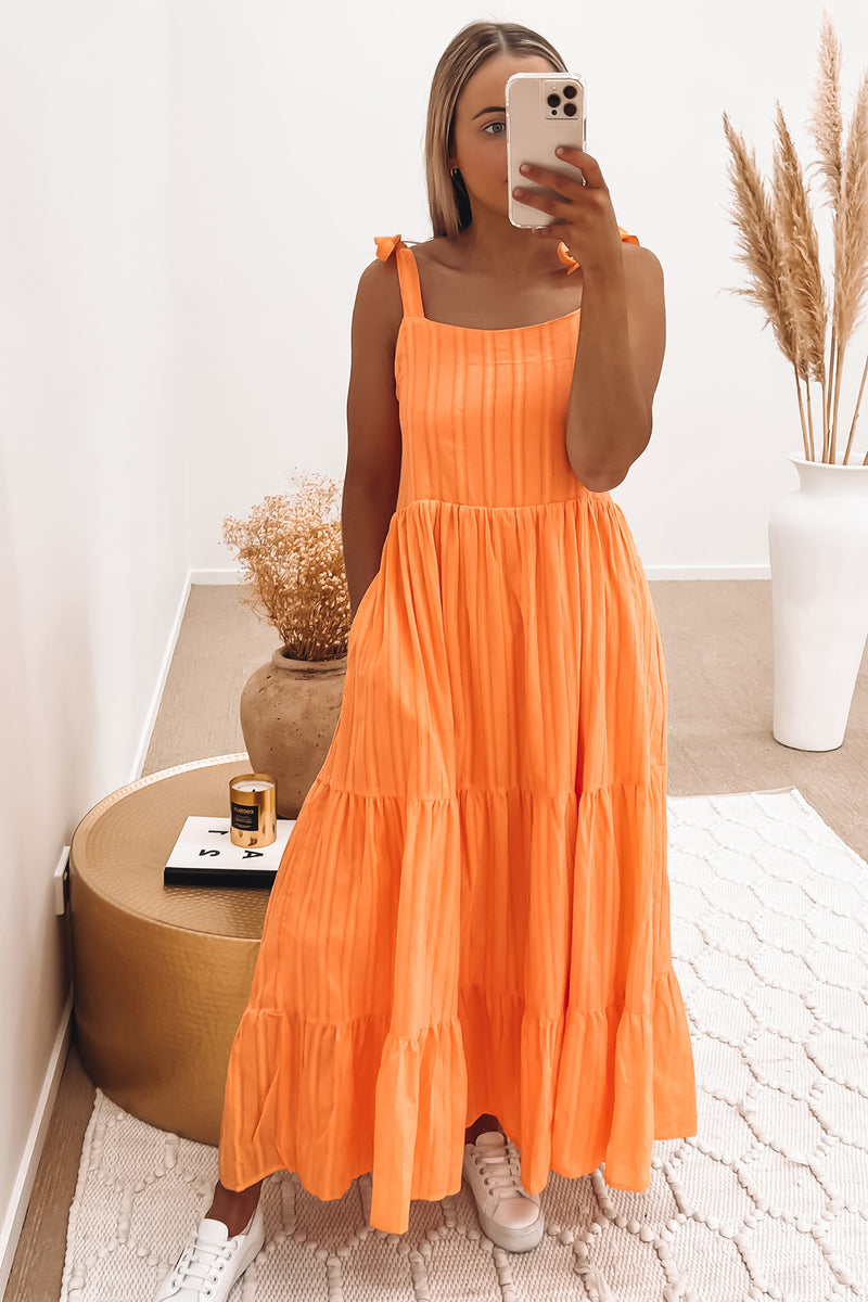 Rhett Midi Dress Orange