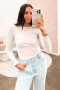 Rib Long Sleeve Grey Marle