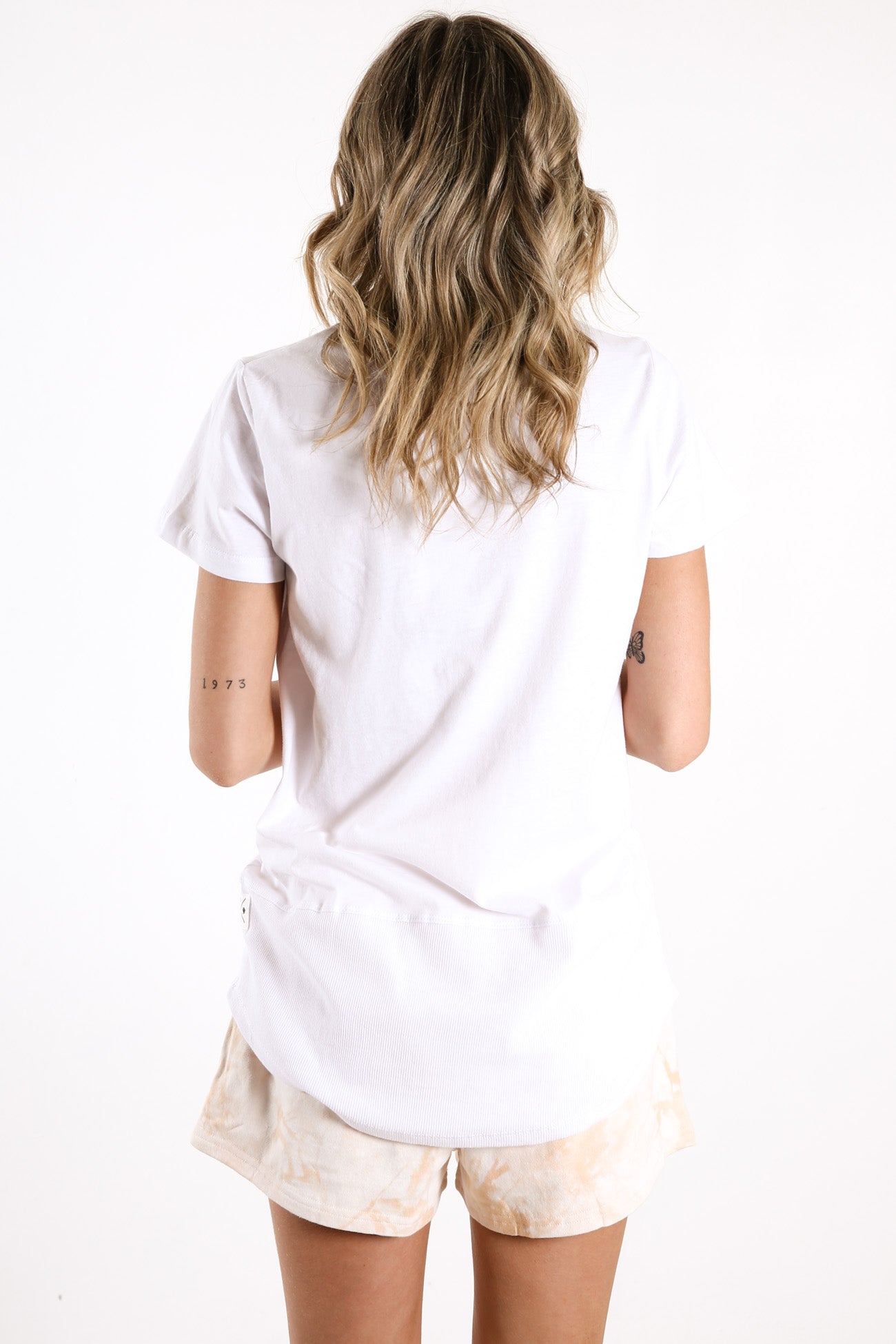 Rib Short Sleeve Tee White