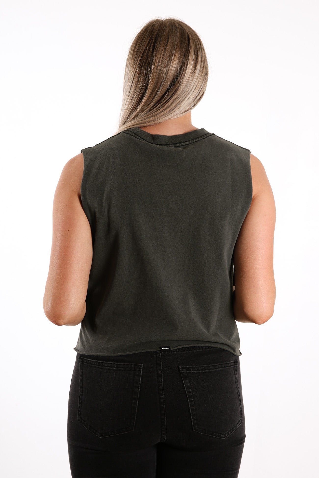 Rose Spirit Crop Muscle Merch Black