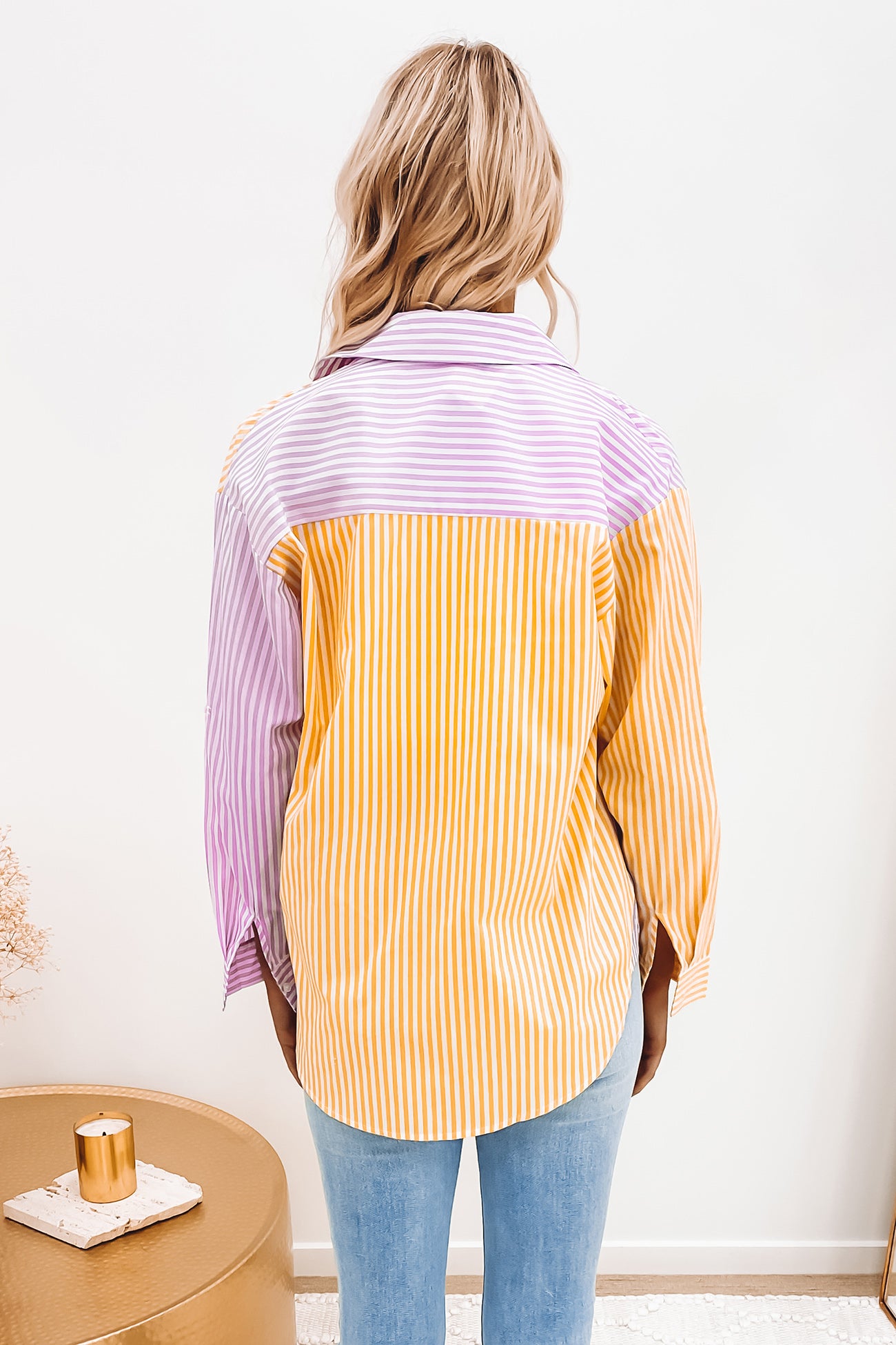 Rosie Shirt Purple Yellow Stripe