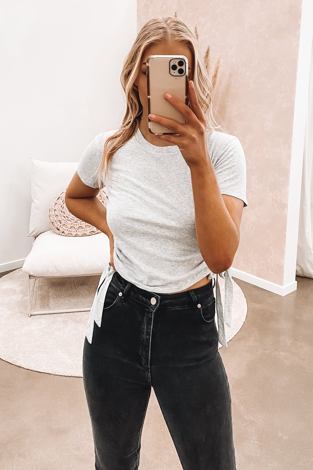 Rowan Drawstring Tee Grey Marle