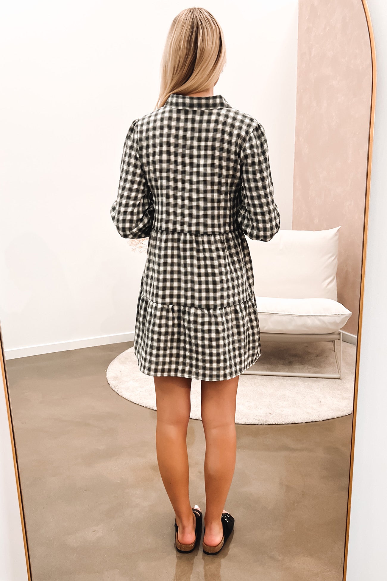Rumour Check Mini Dress Khaki