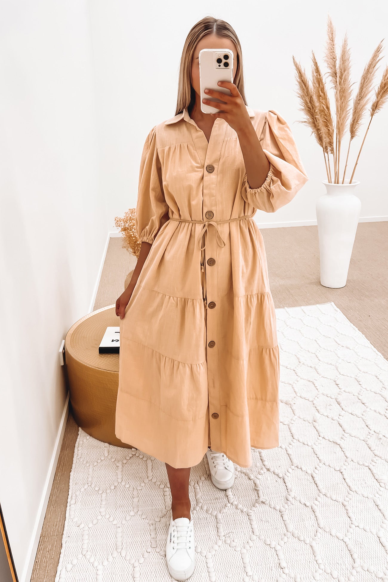 Rylan Midi Dress Beige