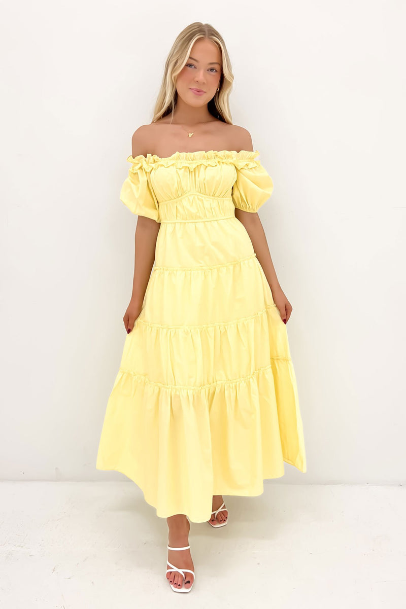 Bright yellow deals midi dress