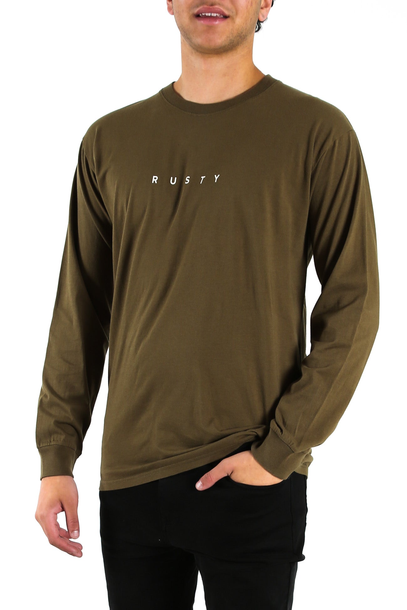 Short Cut Long Sleeve Tee Gun Green