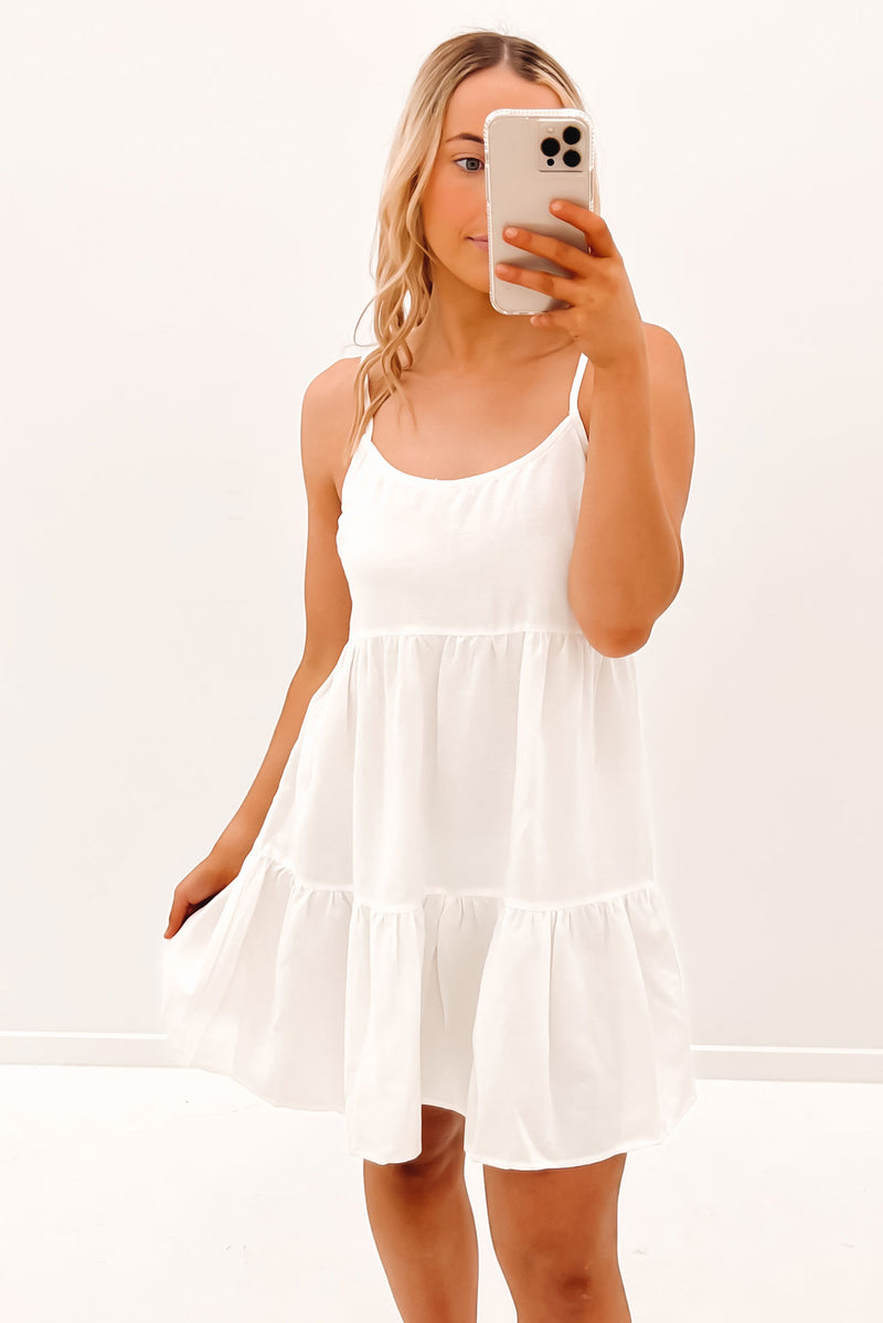 Saltwater Slip Dress White
