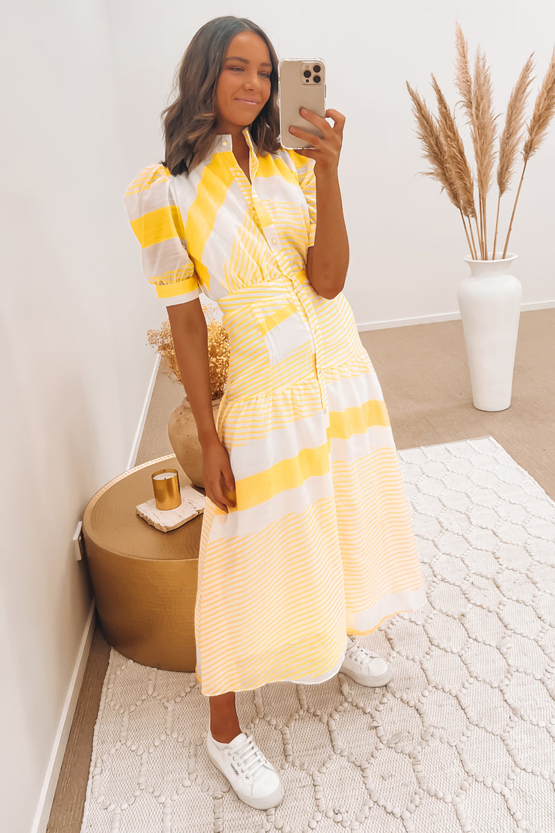 With jean deals yellow dress