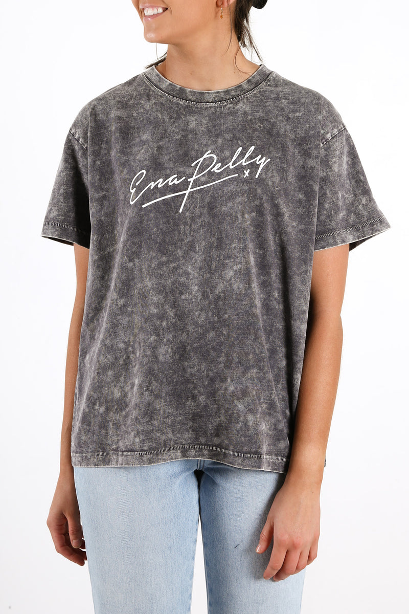 Script Logo Tee Washed Stone