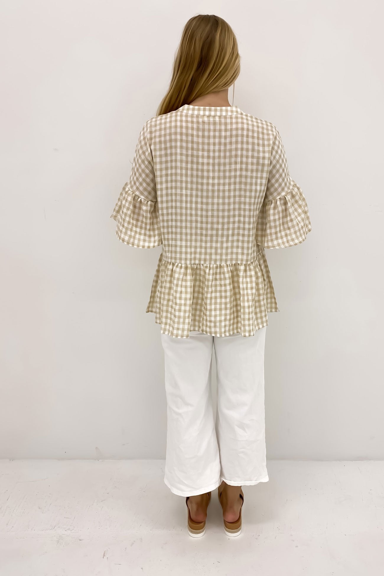 Shyla Top Latte Gingham