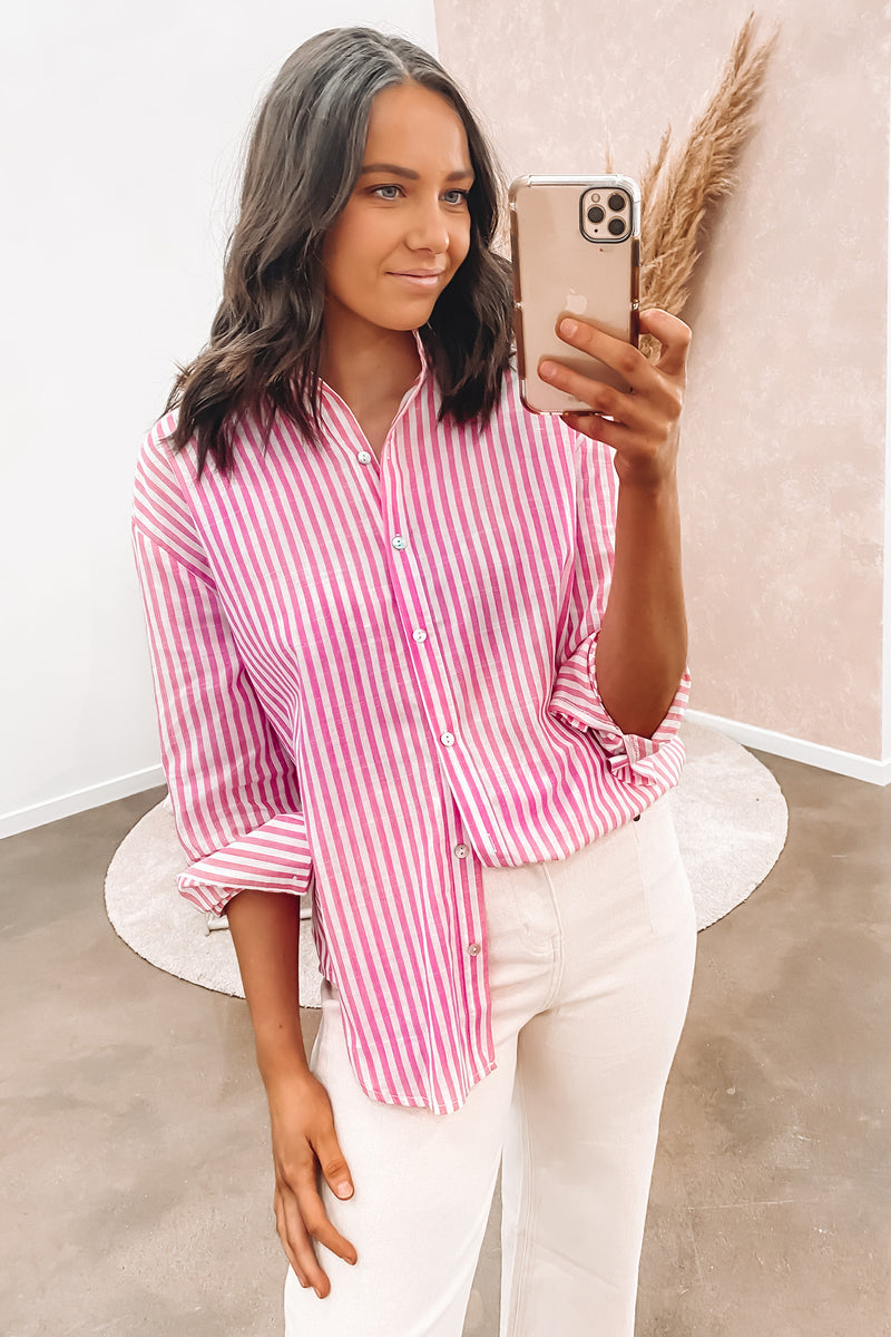 Sierra Shirt Pink Stripe