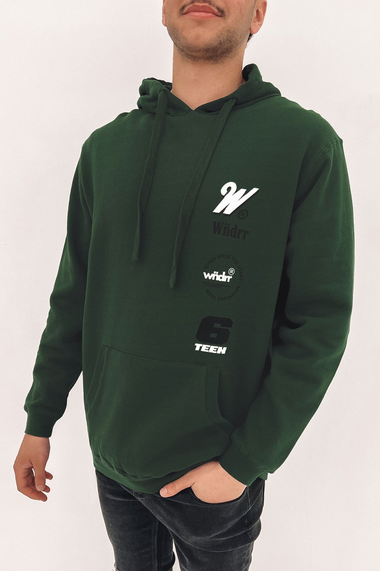 Slender Hood Sweat Forest Green