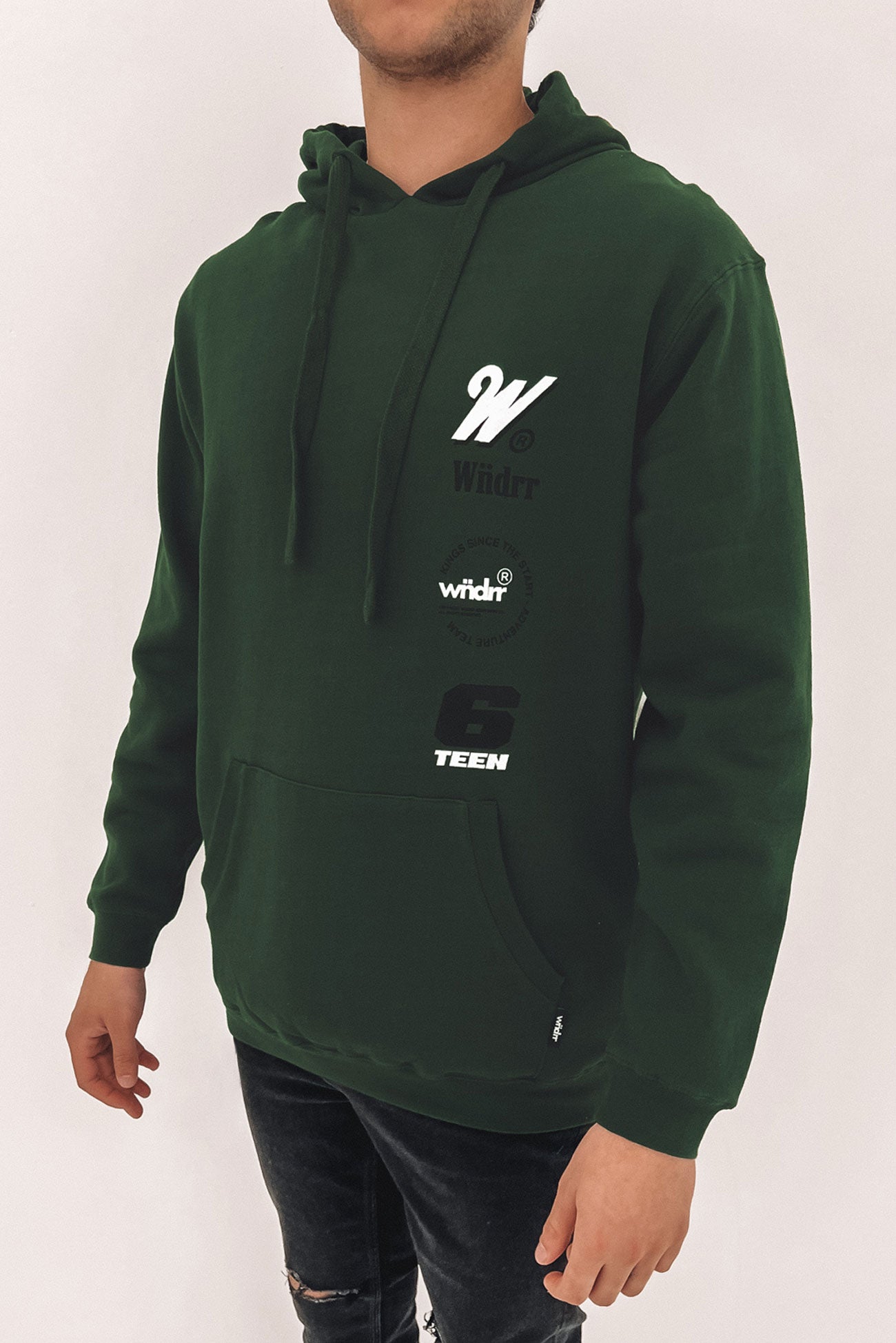 Slender Hood Sweat Forest Green