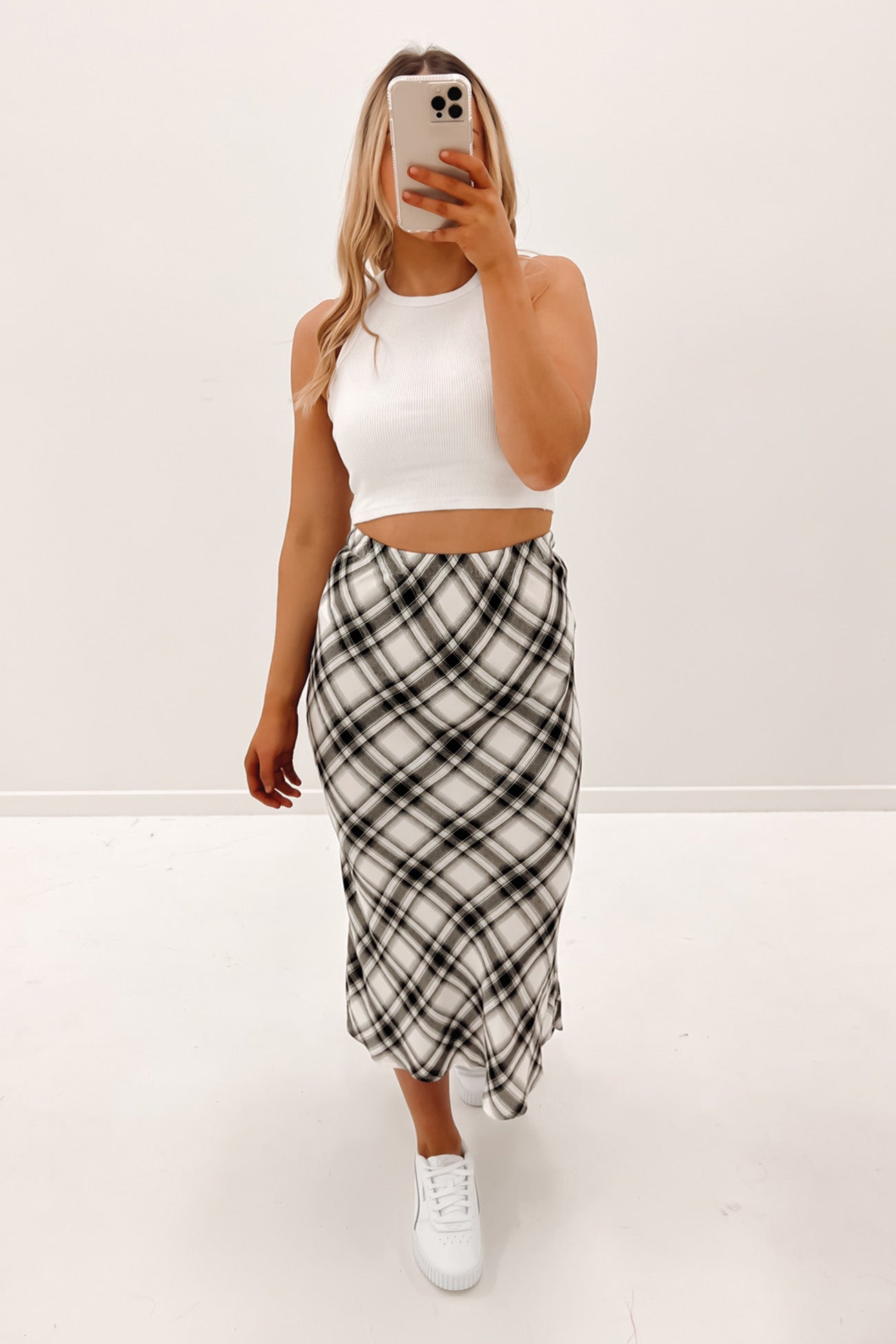Sofie Midi Skirt Check