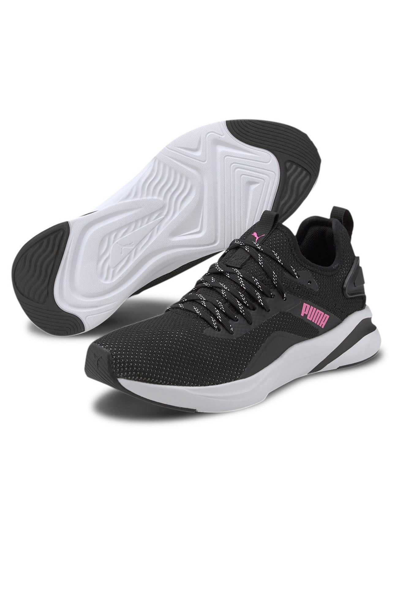 Softride Rift Knit Puma Black Luminous Pink