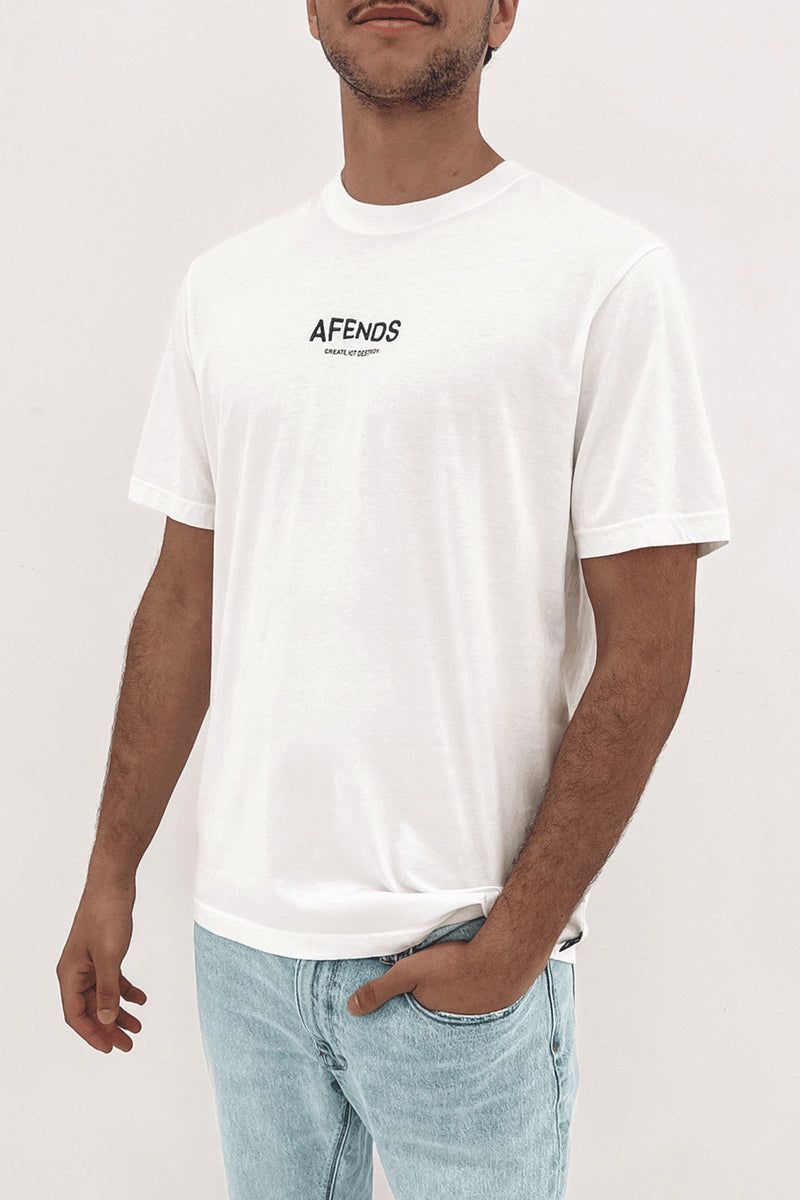 Spaced Recycled Retro Fit Tee White