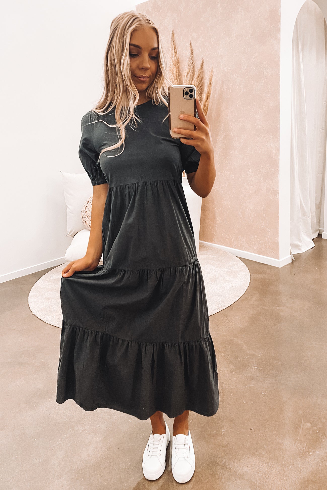 Stella Poplin Maxi Dress Coal