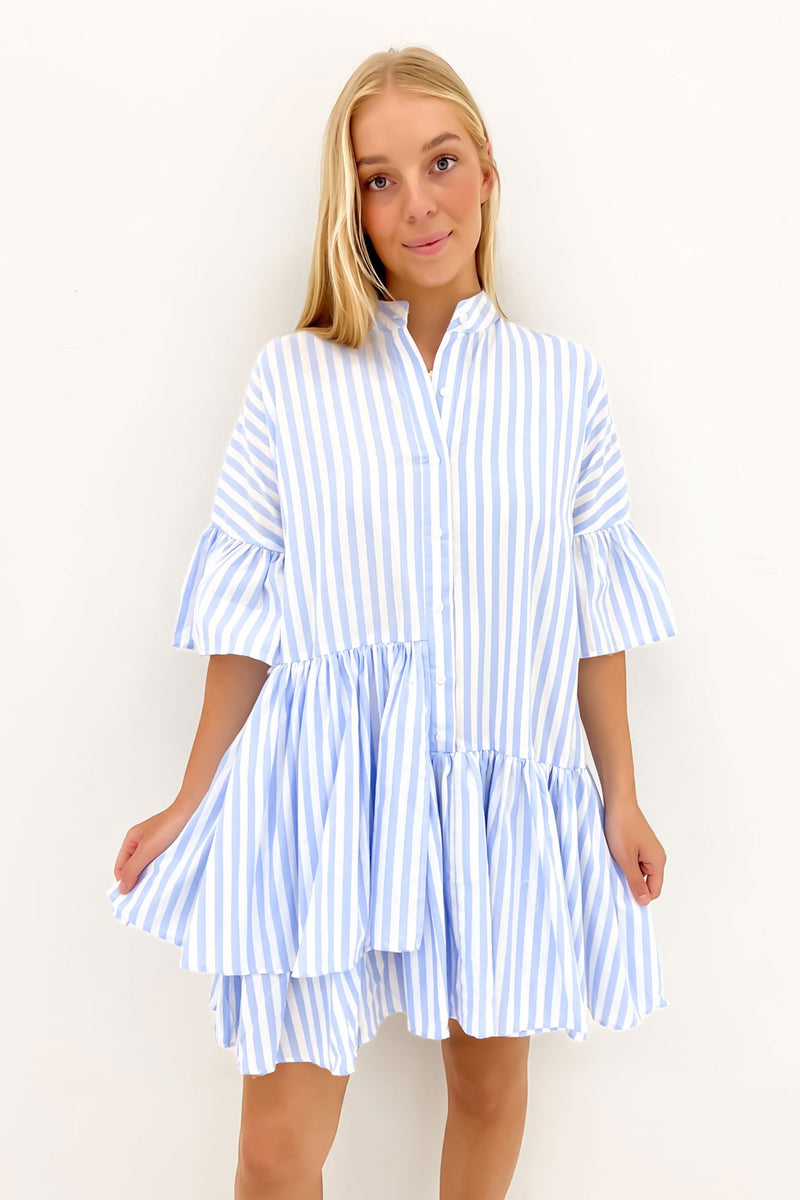 Talia Mini Dress Blue Stripe