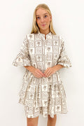 Talia Mini Dress Palm Maze