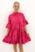 Talia Mini Dress Pink Red Sun Swirl