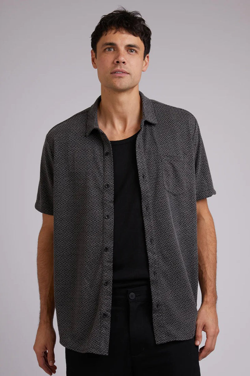Textured Short Sleeve Shirt Black