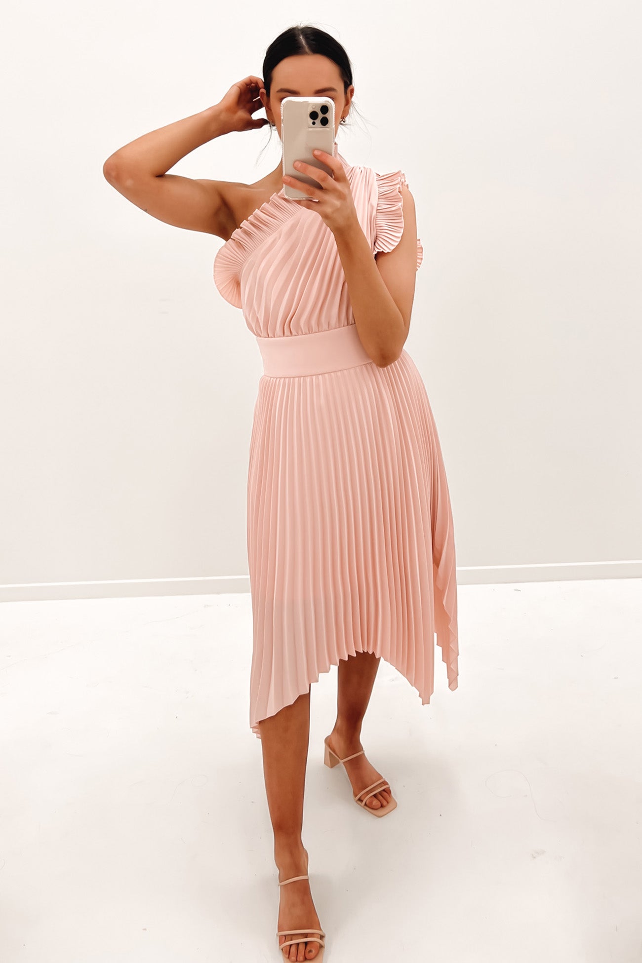 the lady like midi dress Essential Square Neck Flared Sleeveless Midi Dress Ecru Lady Biba US