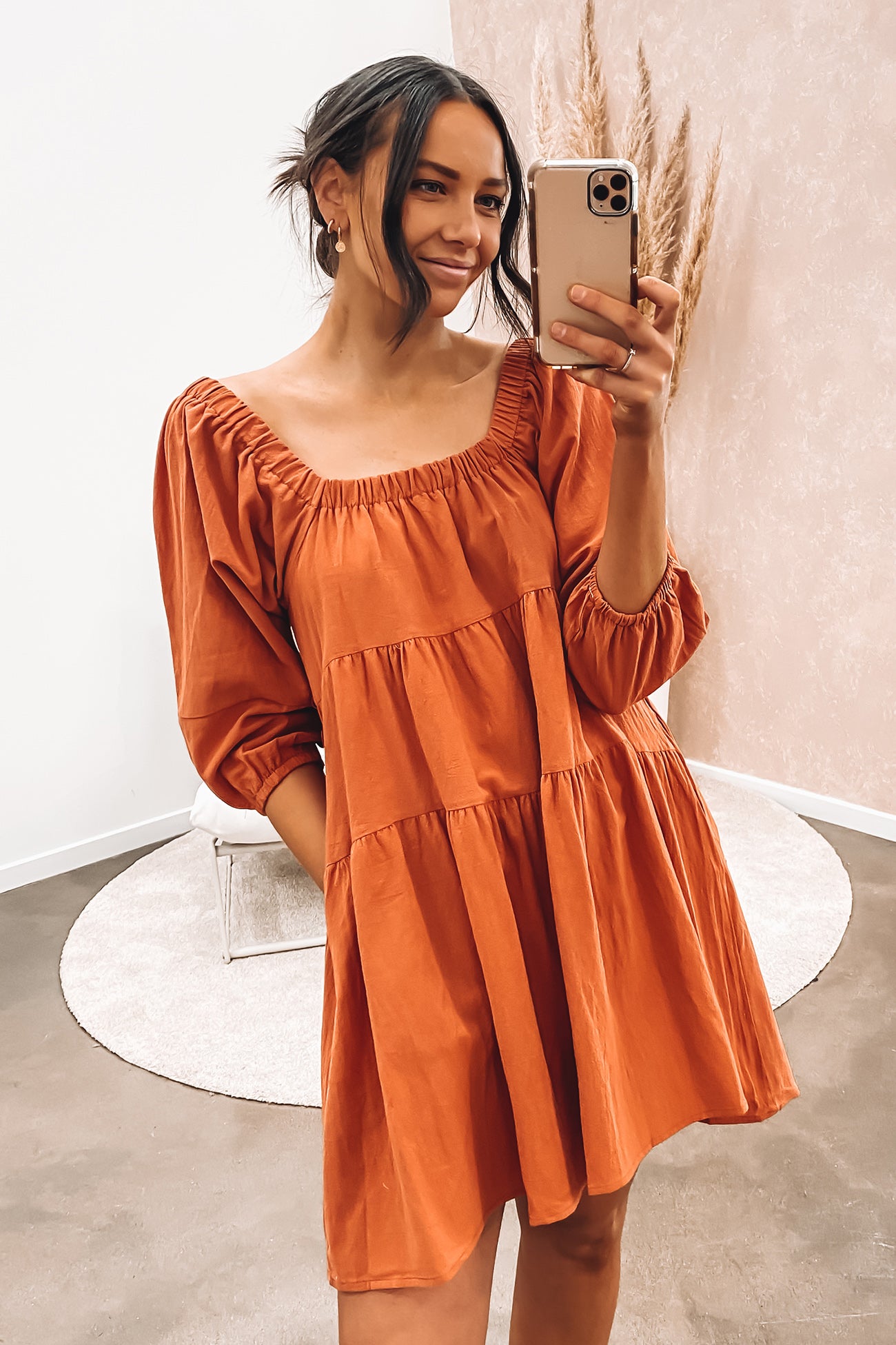 Theodore Mini Dress Rust