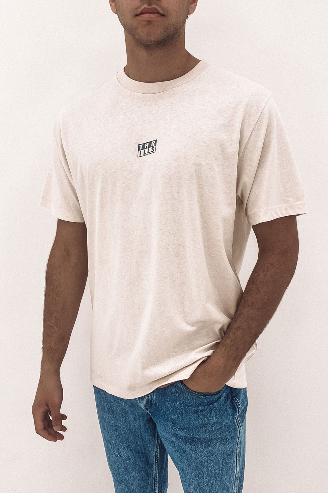 Thrills Stack Merch Fit Tee Heritage White