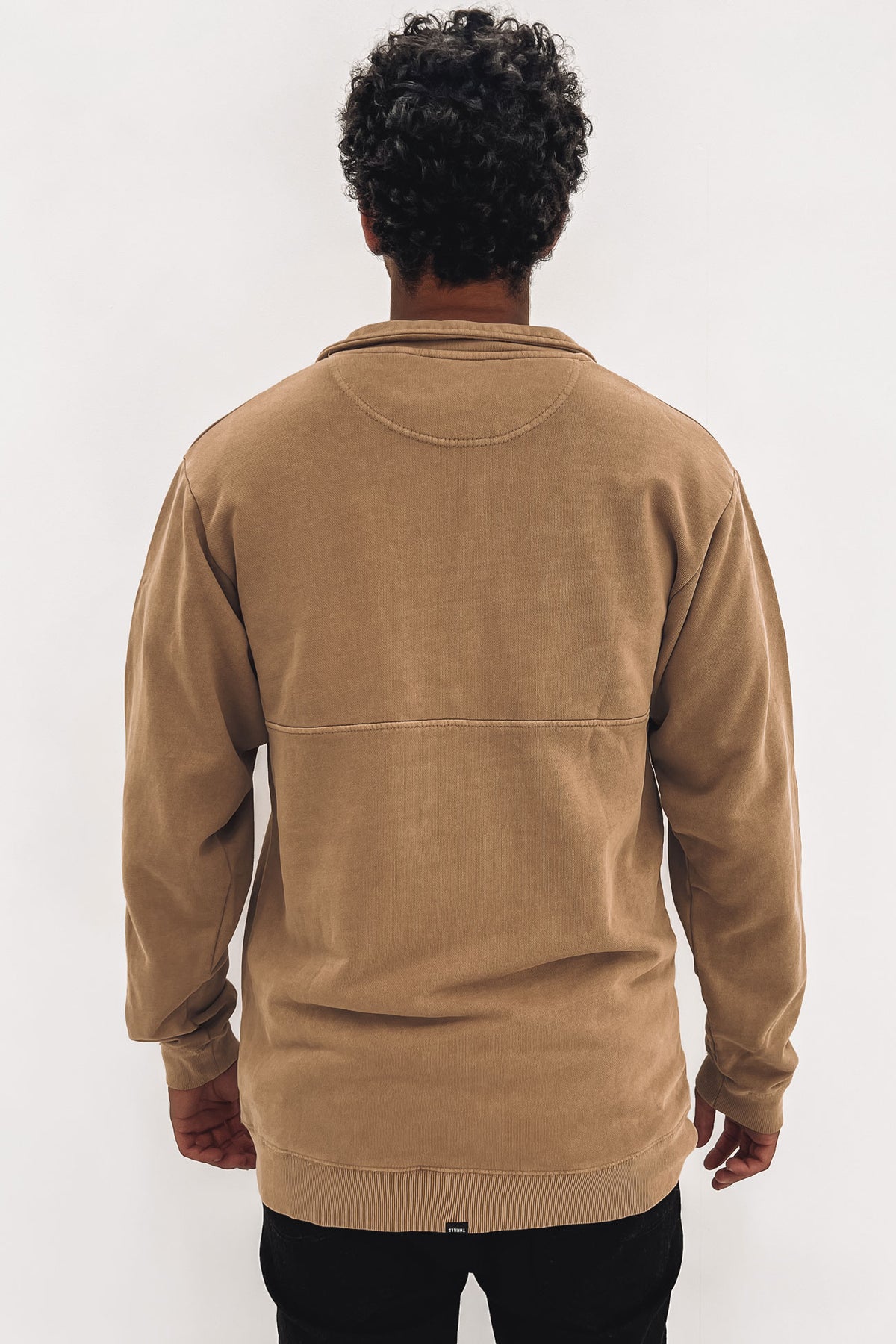 Thrills Stamp 3/4 Zip Fleece Sand - Jean Jail