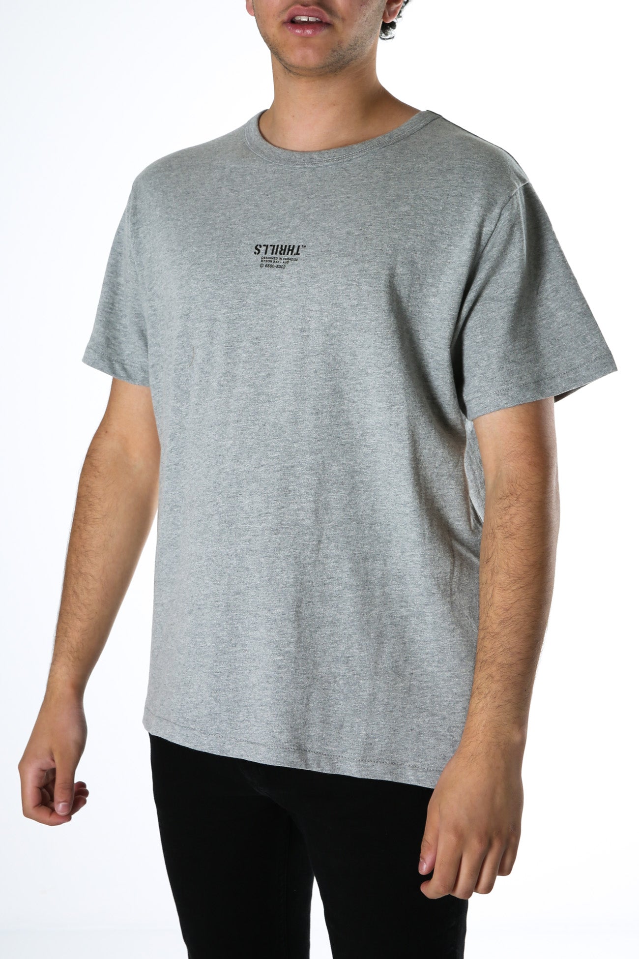 Thrills Stencil Merch Fit Tee Grey Marle