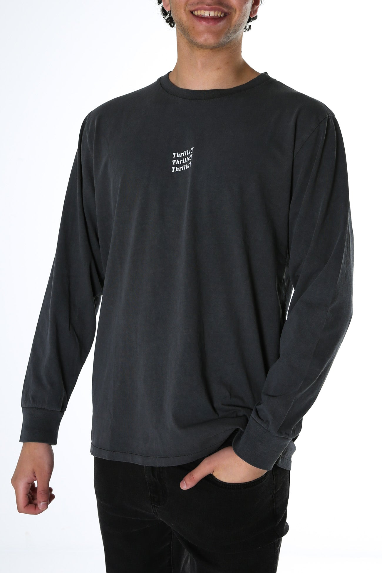 Thrills Unlimited Merch Fit Long Sleeve Tee Merch Black