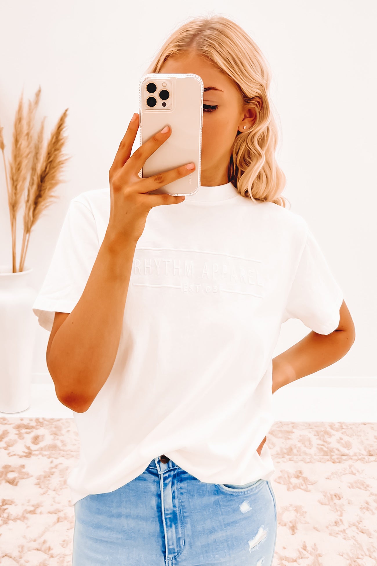 Tonal Boyfriend Tee White
