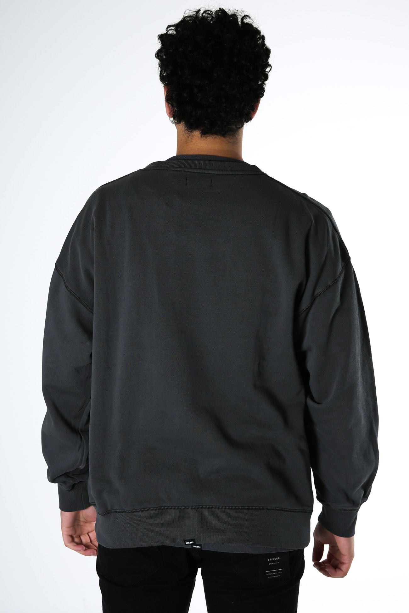 Tonal Thrills Company Embro Slouch Fit Crew Merch Black