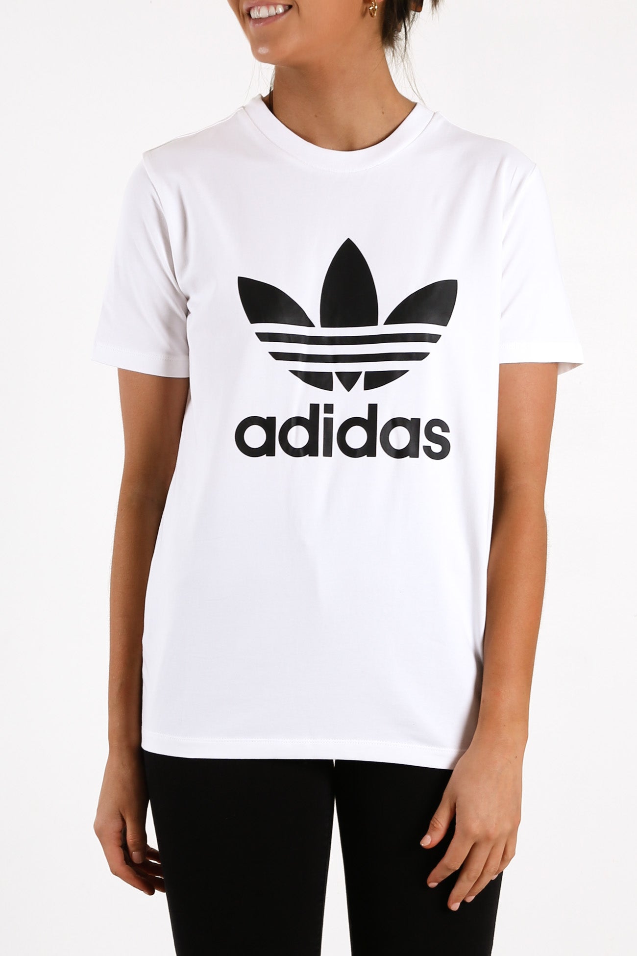 Trefoil Tee White Black