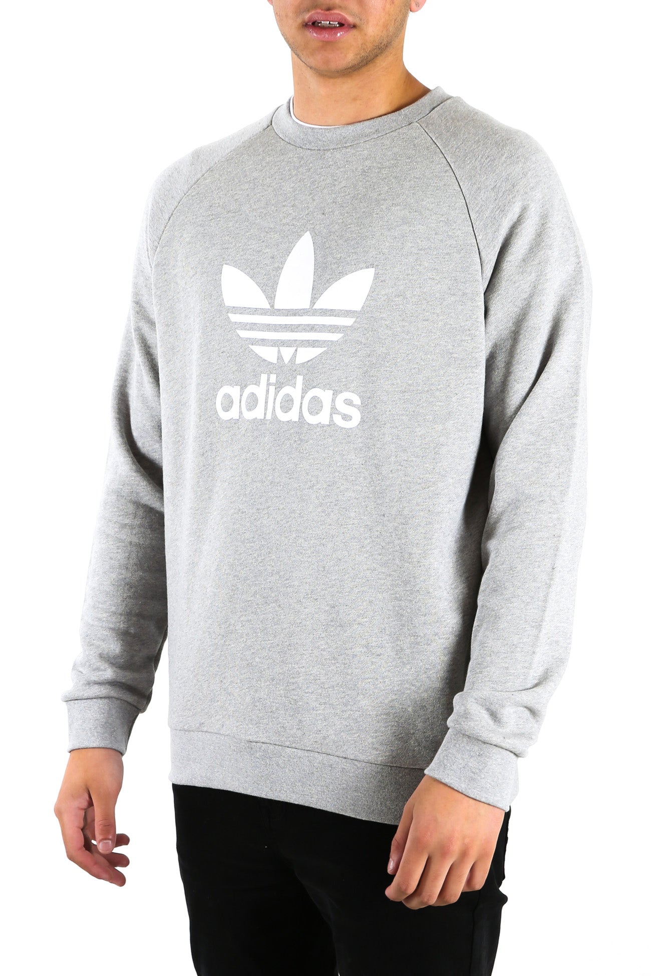 Trefoil Crew Medium Grey Heather