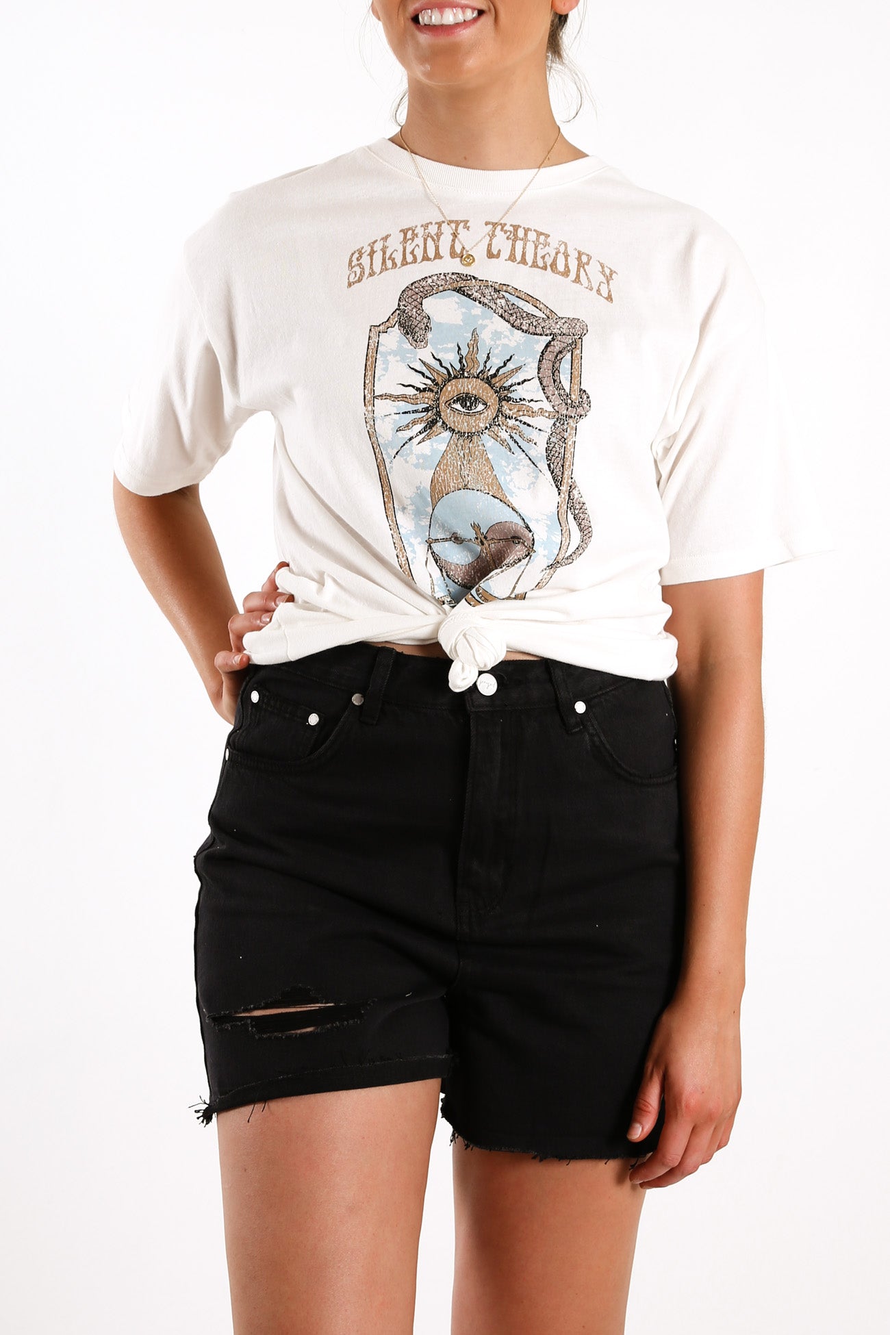 Trip Tie Tee Vintage White