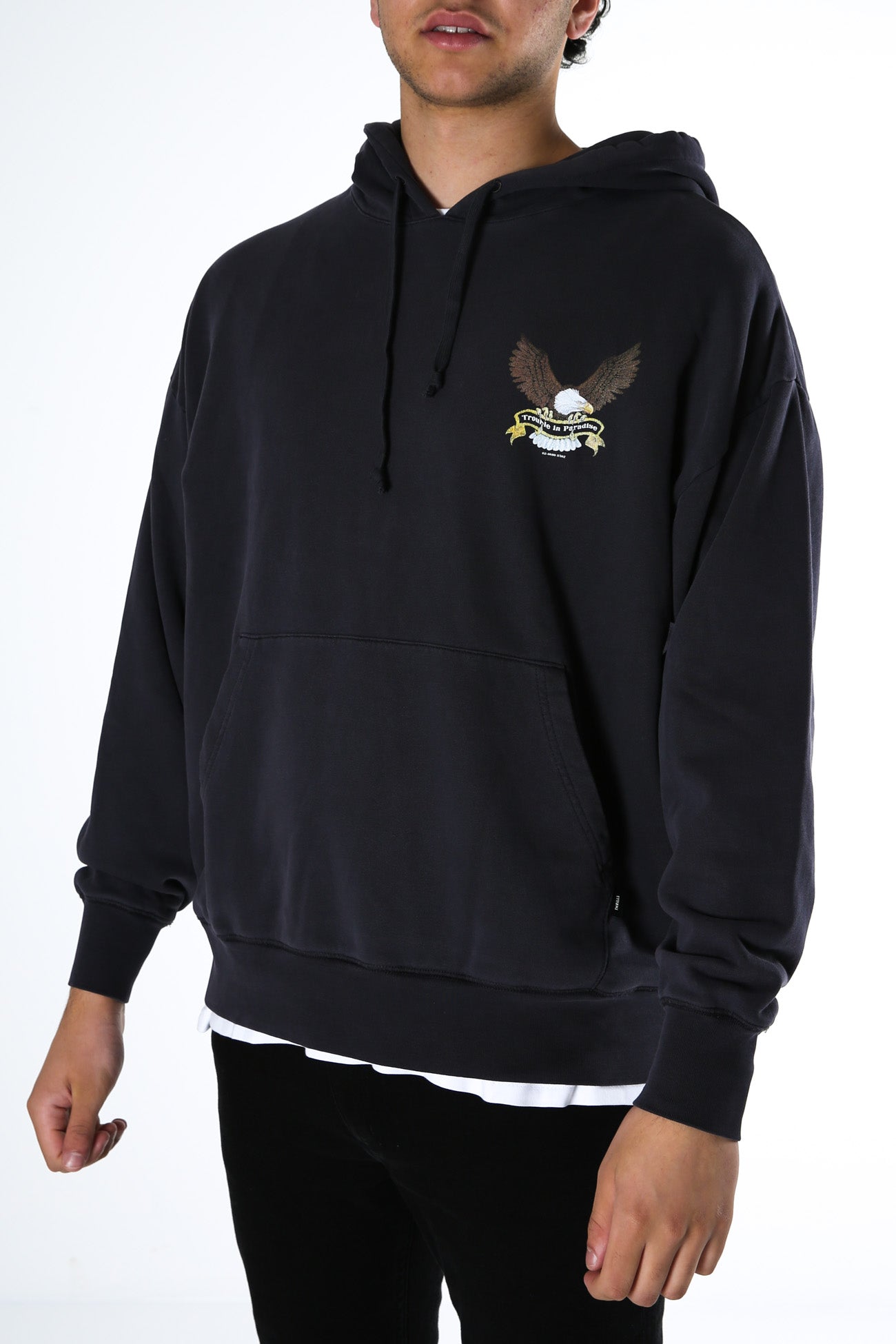 Troubled Paradise Slouch Pull On Hood Dark Navy