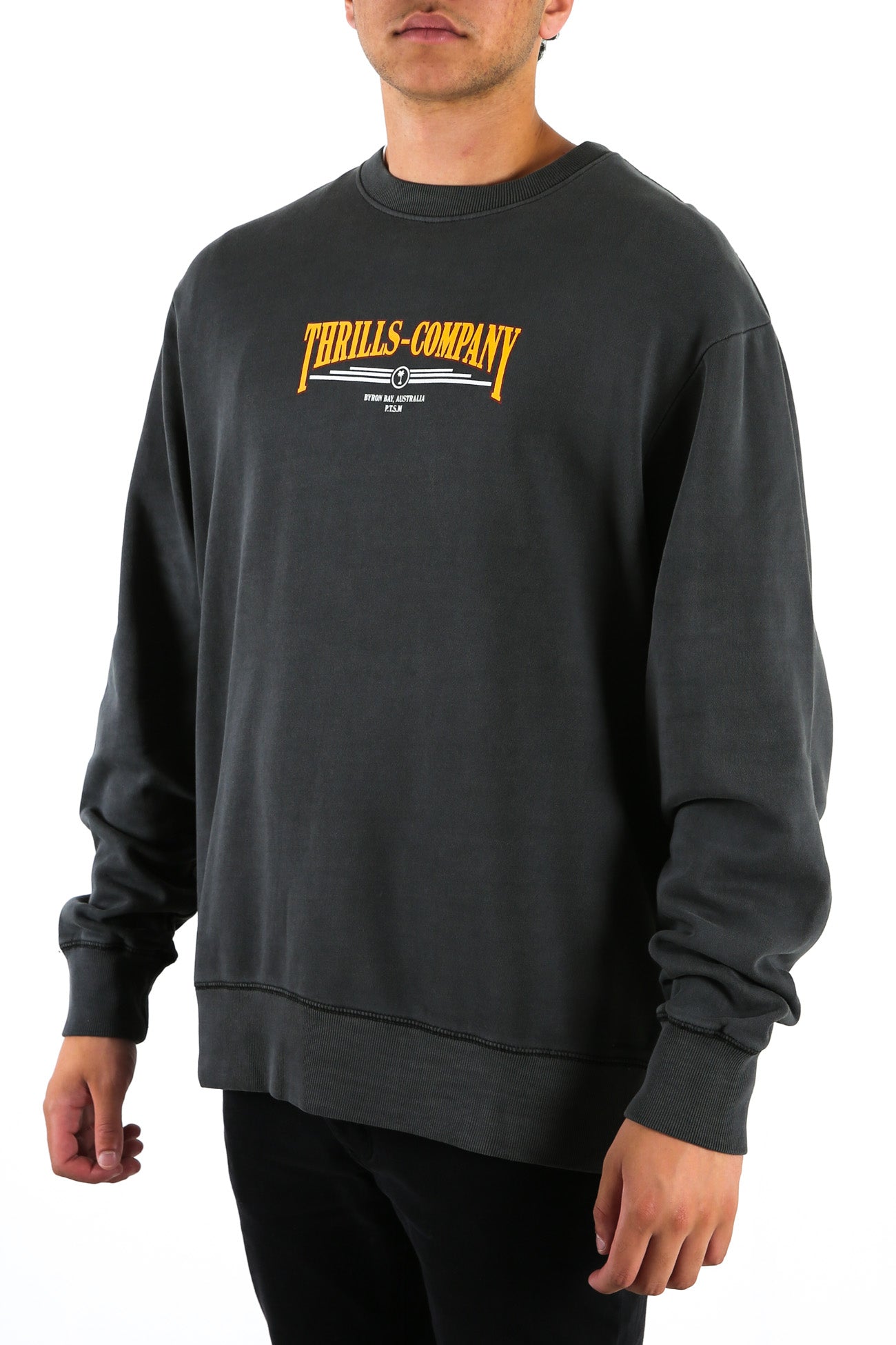 Underline Oversize Fit Crew Merch Black