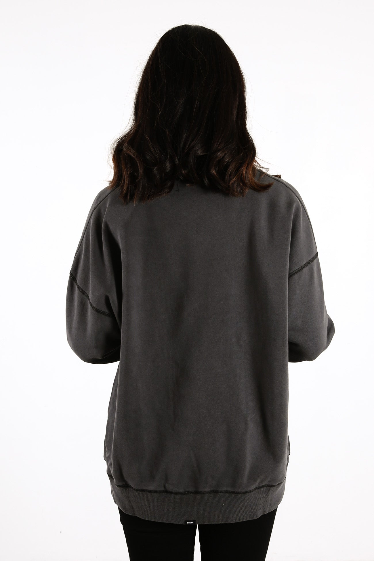 Underline Slouch Crew Merch Black