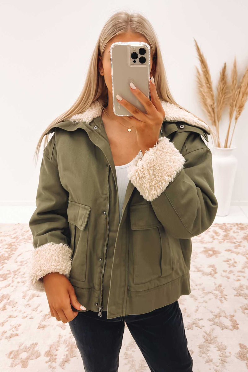 Utility Sherpa Jacket Khaki Jean Jail