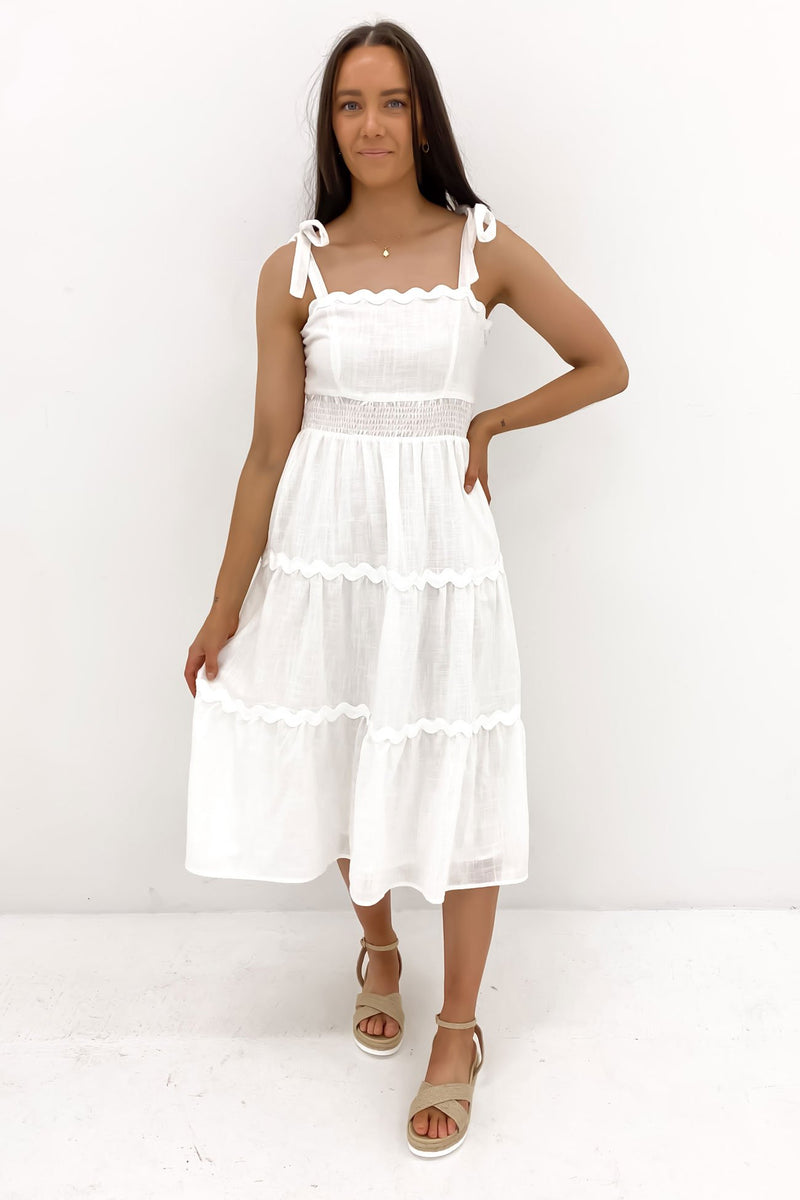 Violett Midi Dress White