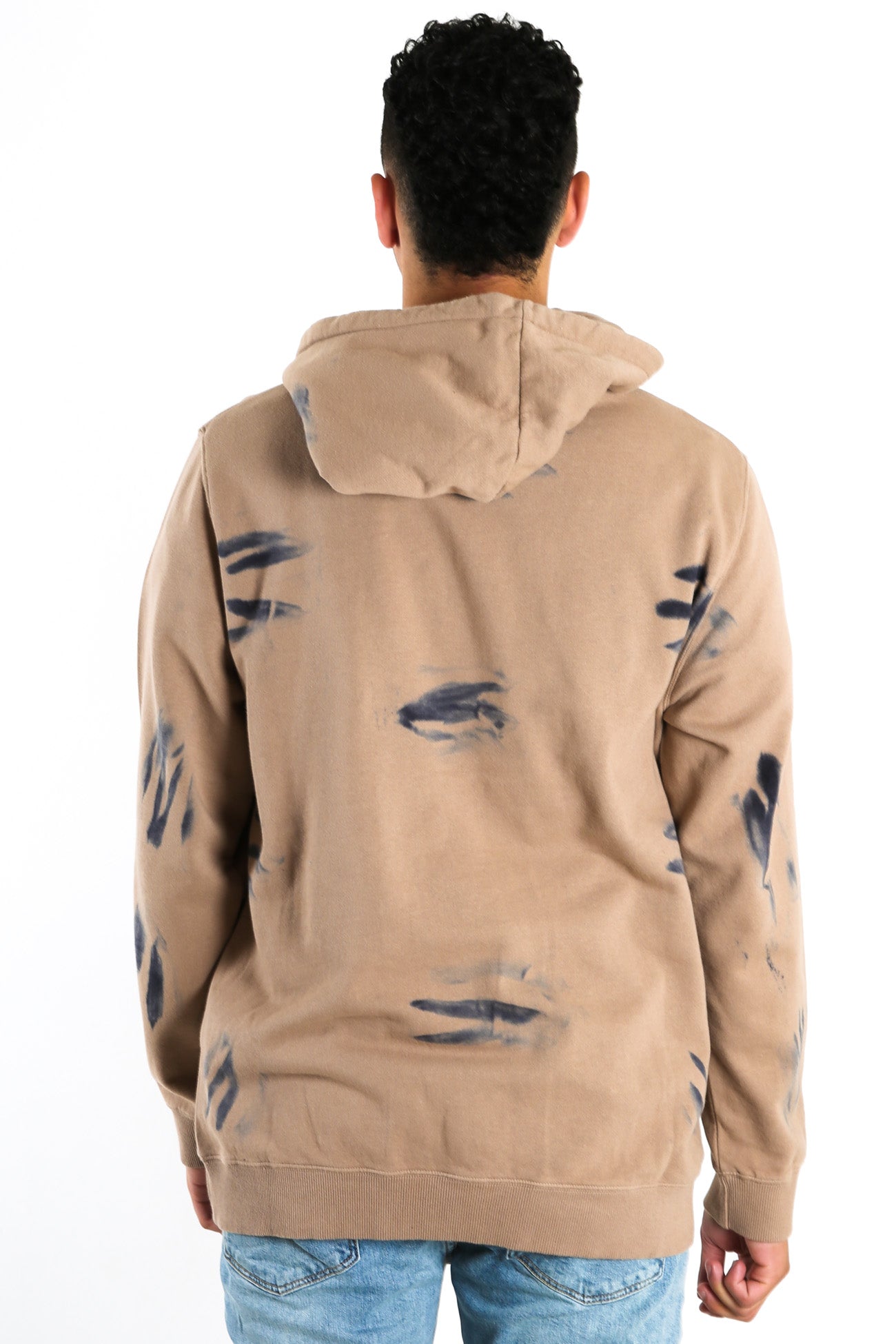 White Heat Pull On Hood Black Sand Tie Dye